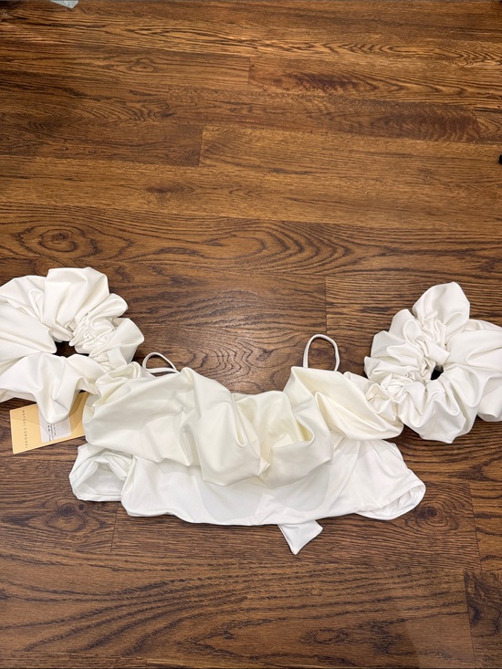 Maygel Coronel Other - Maygel Coronel exclusive Alessandra ruffle neckline bikini top in cloud